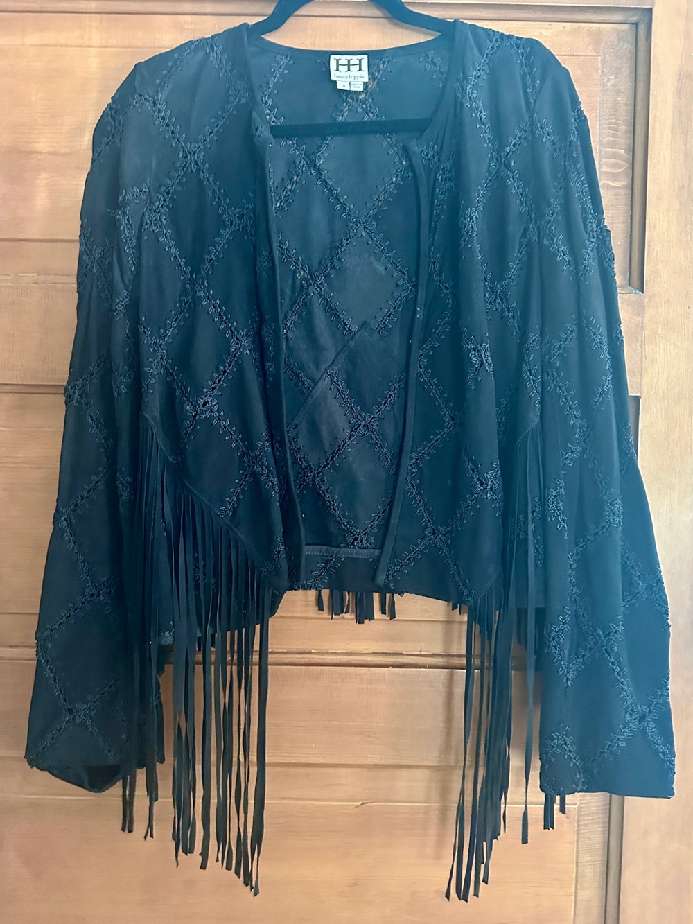 Haute Hippie Black Embroidered Fringe Jacket! Sz 8 & EUC! Like NEW!! Black